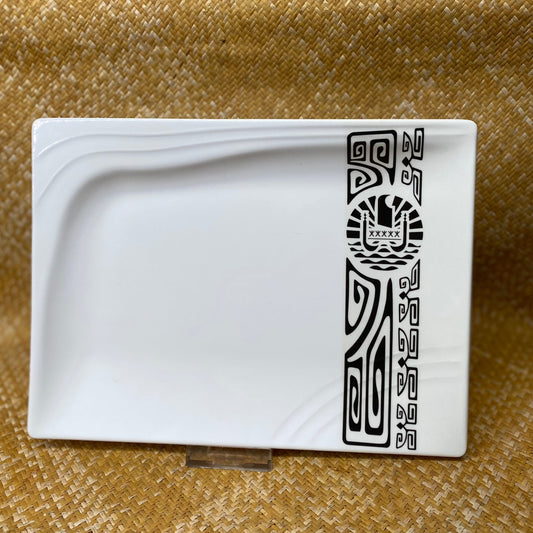 Assiette rectangulaire - Frise Drapeau de Polnesie