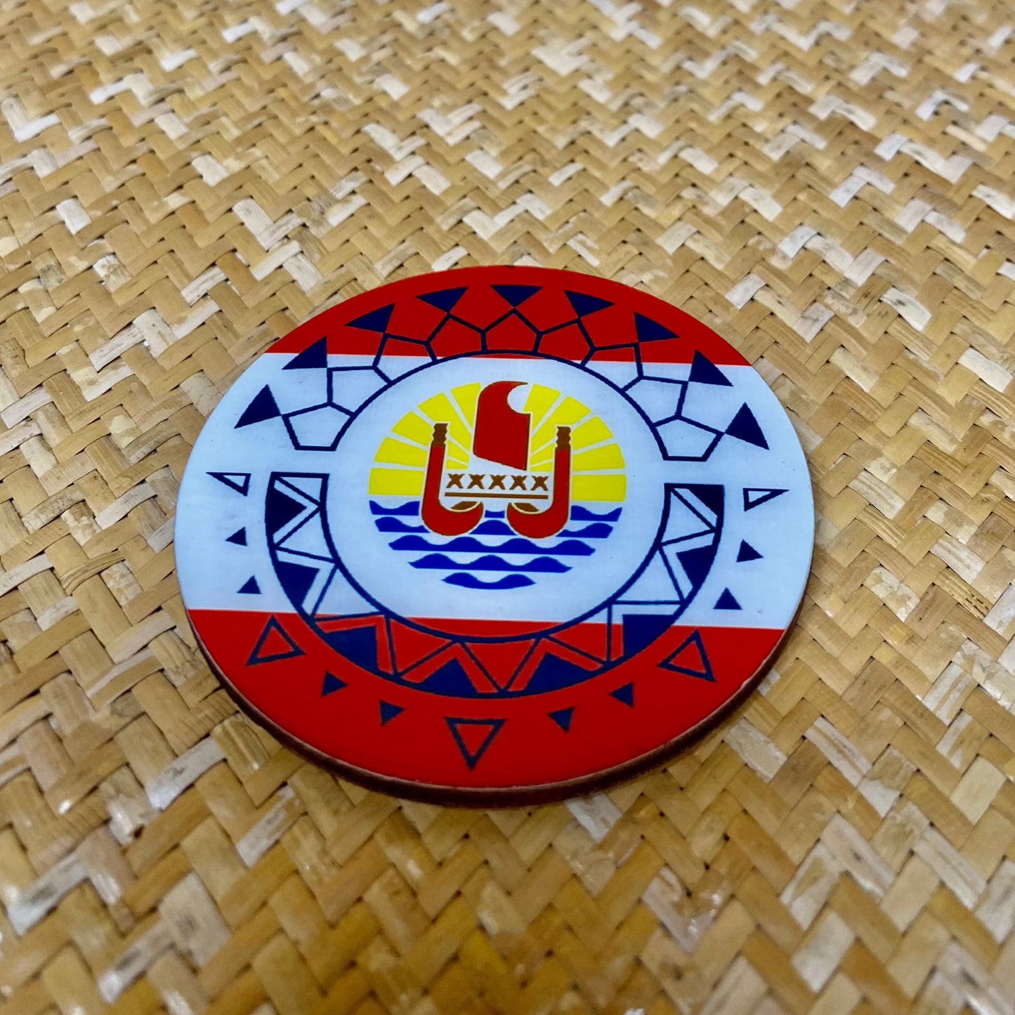 Magnet  ronde SURF en Polynesie