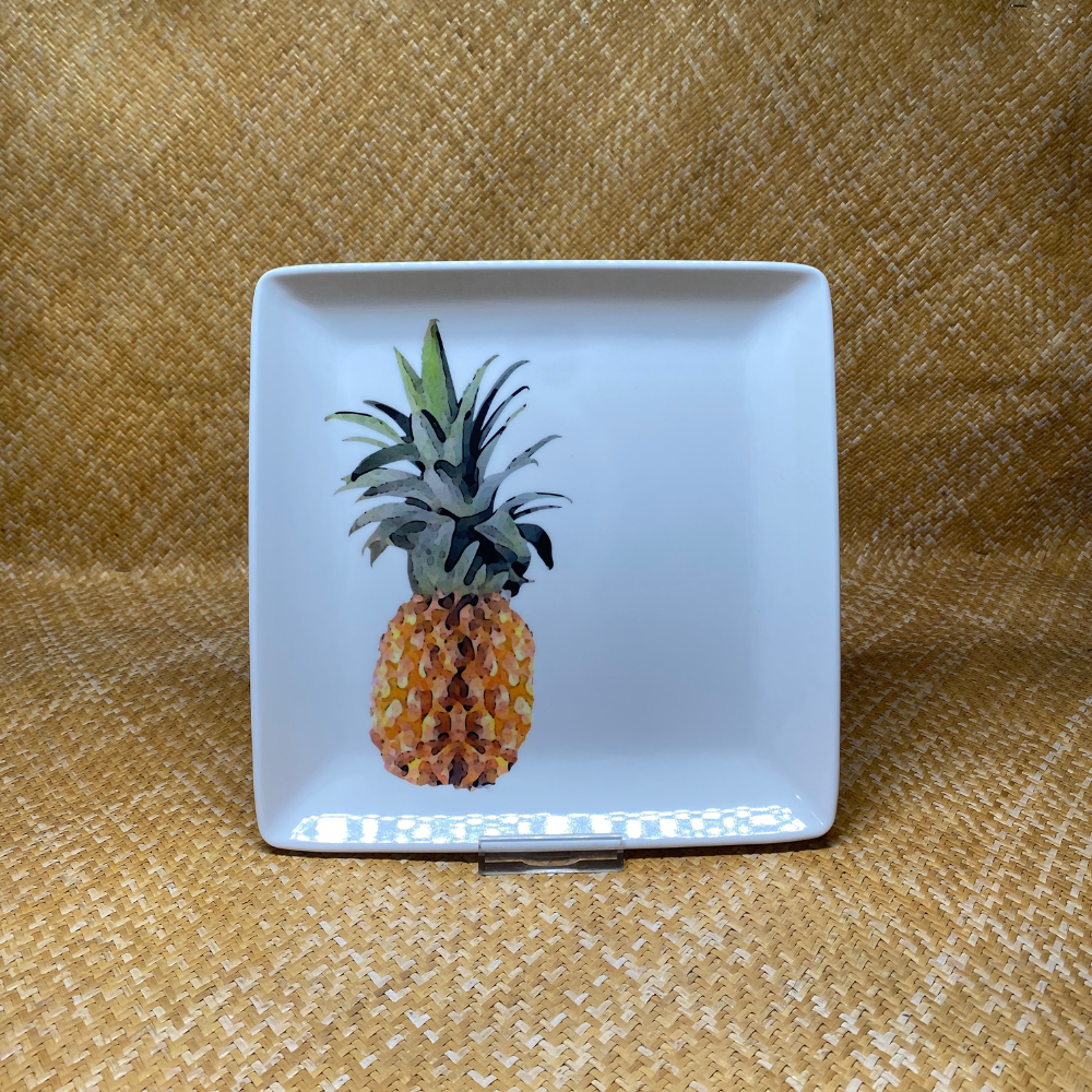 Assiette carrée - Ananas