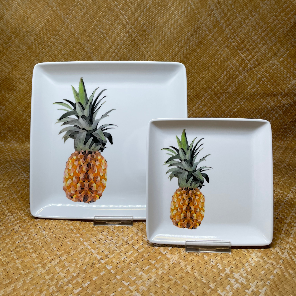 Assiette carrée - Ananas