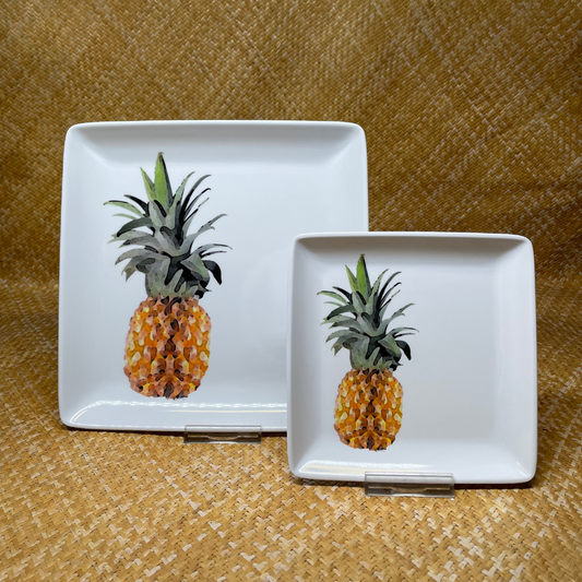 Assiette carrée - Ananas