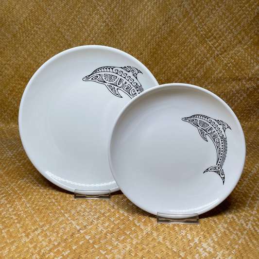 Assiette ronde - Dauphin tattoo
