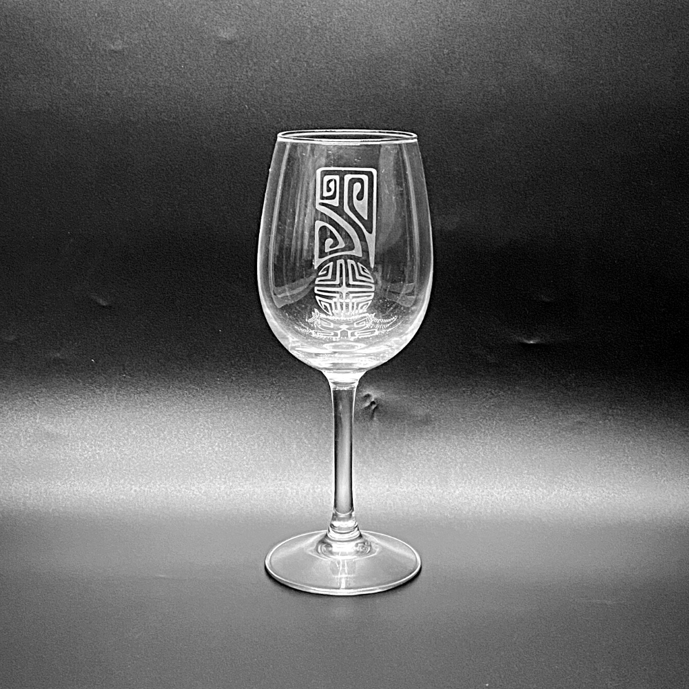 Verre à vin en verre gravé - 350 mL