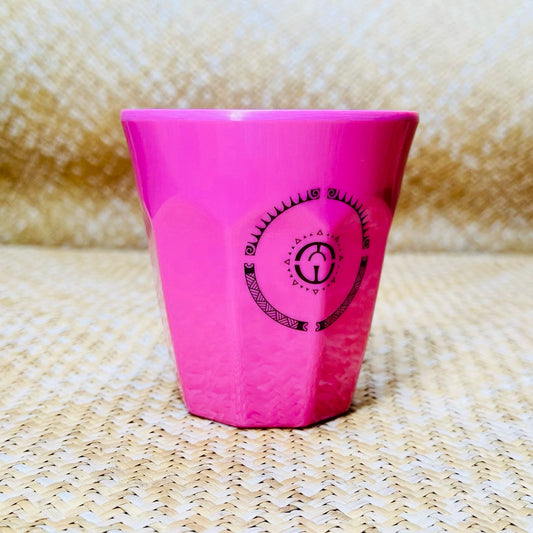 Verre mélamine 944 - Tattoo soleil et abondance - rose