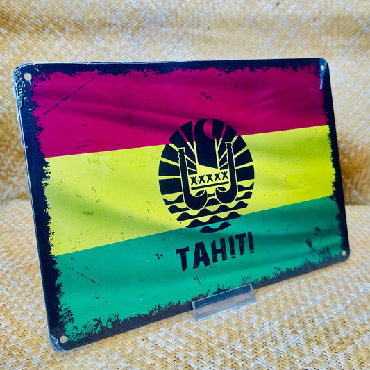 Plaque décoration tahiti en métal - TAHITI Rastafari