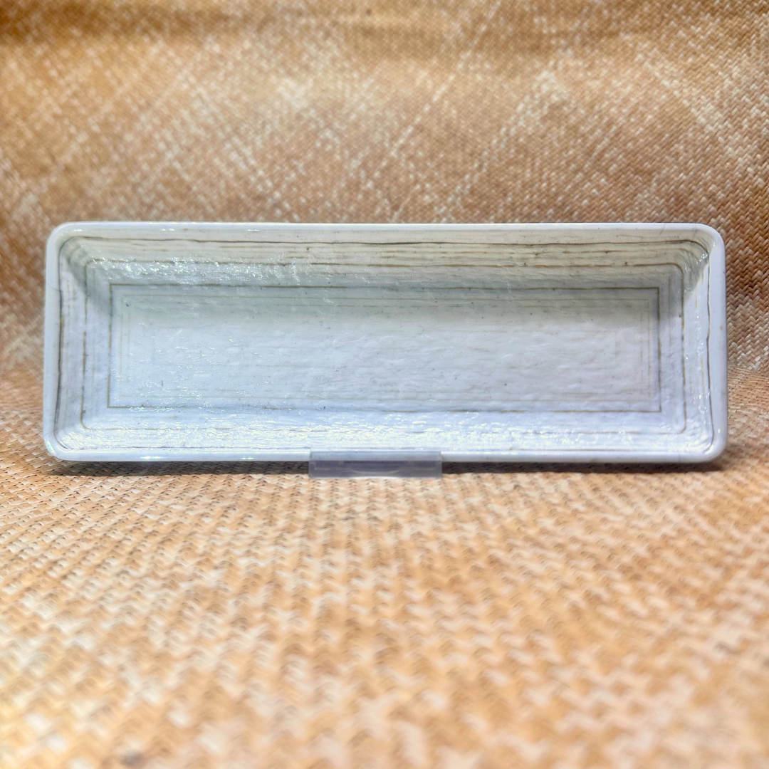 Impression céramique ancienne - assiette rectangle  - 31 x 11 cm