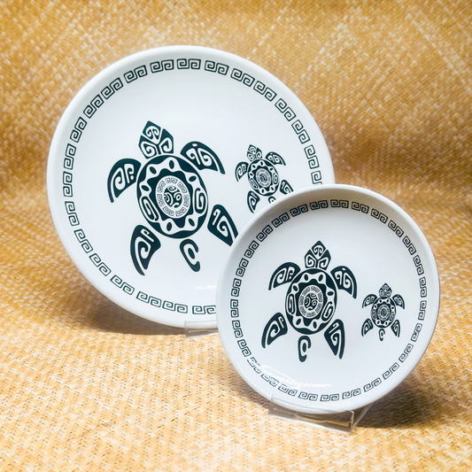 Assiette ronde Piti honu tattoo