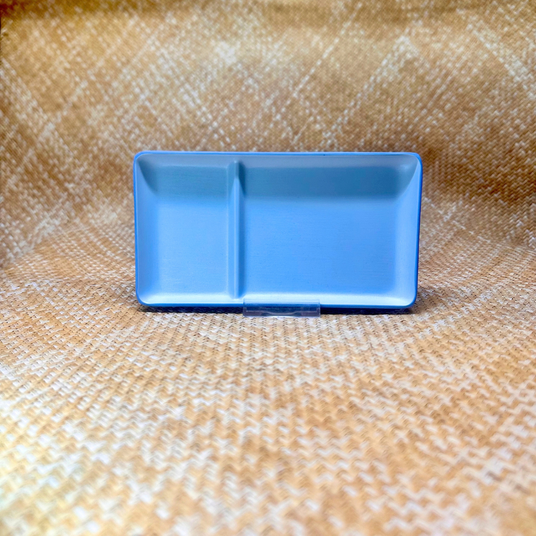 Grey blue - Assiette rectangle 2 compartiments - 22x12cm