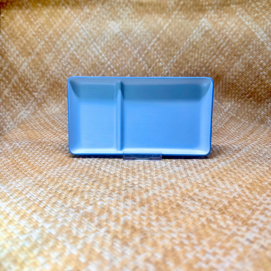 Grey blue - Assiette rectangle 2 compartiments - 22x12cm