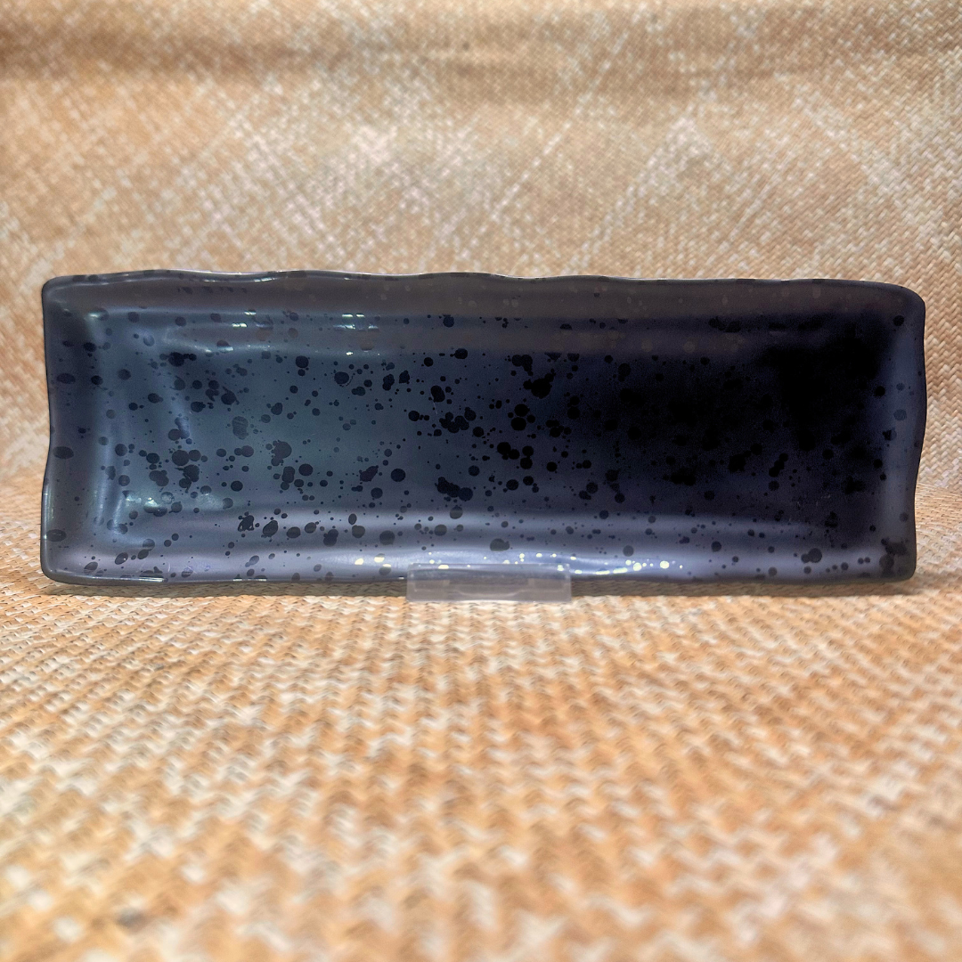 Noir tacheté - Assiette rectangle - 32,5 x 11,5 cm