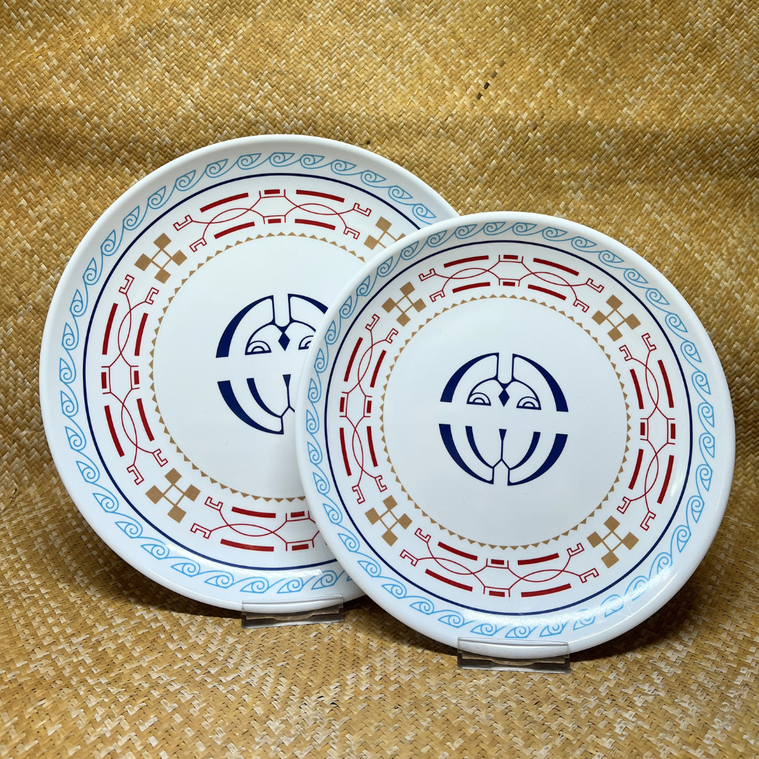 Assiette ronde - Motif sol tattoo couleur