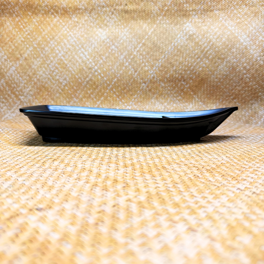 Noir mat - plat à sushi bateau - 32,5x14,5cm