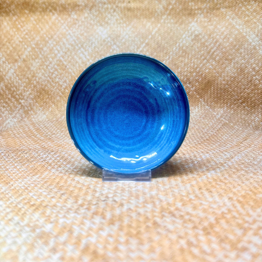 Impression bleu lagon rippling - petite assiette creuse - 16cm
