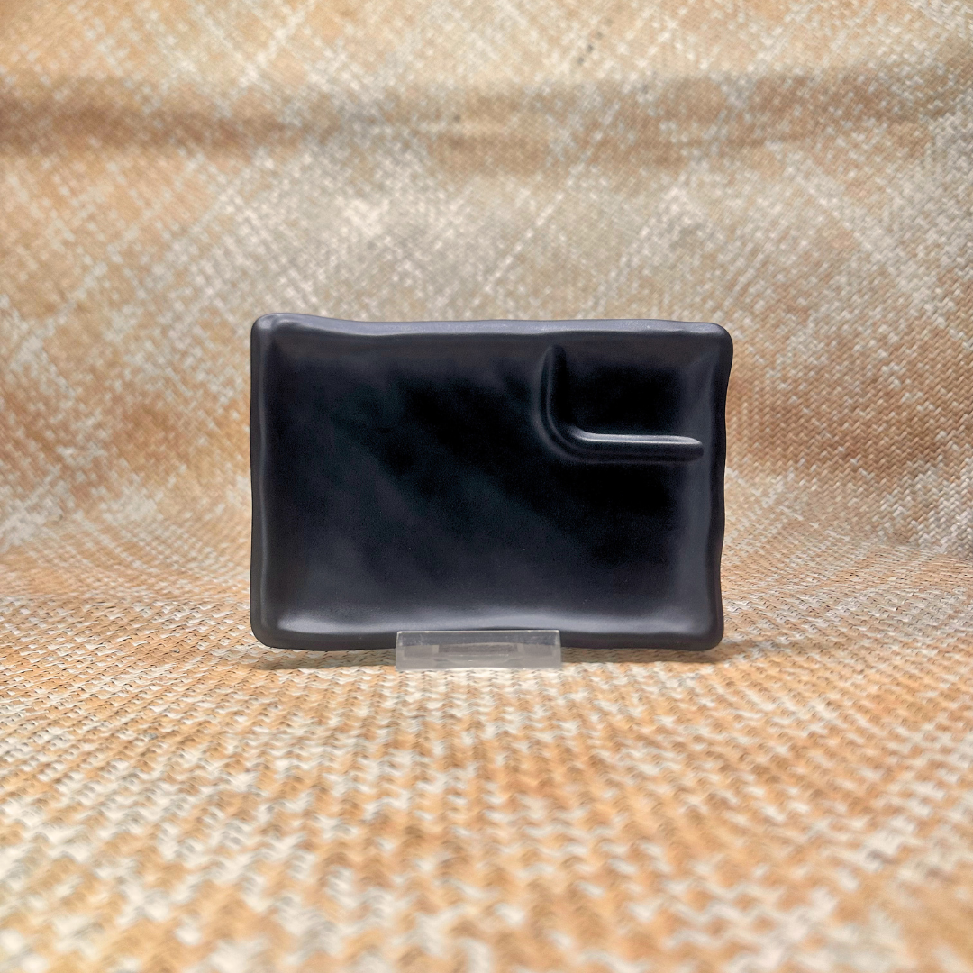 Noir ardoise - petite assiette rectangle - 17 x 12 cm