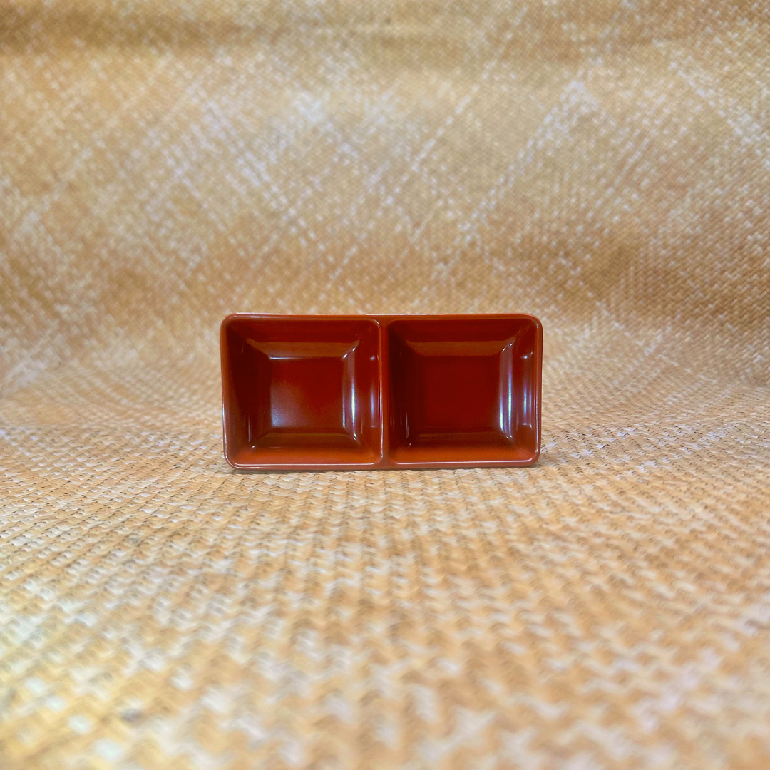 Marron - saucier duo rectangulaire - 100 mL